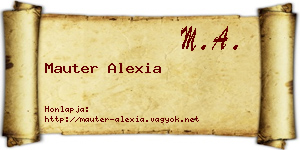 Mauter Alexia névjegykártya